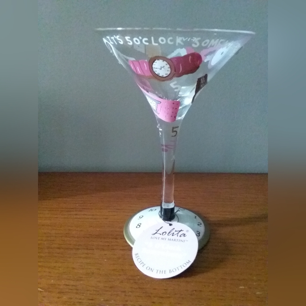 Lolita Pink Martini Glass with Fun Design